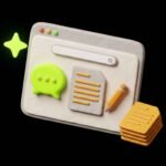 Ilustración 3D de inteligencia artificial aplicada a la redacción de textos